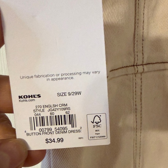 Universal Thread Beige Button-Down Mini Dress - Picture 3 of 4